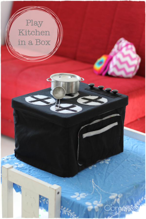 Play Kitchen in a Box | Oomanoot #kids #toys #sewing #free #tutorial