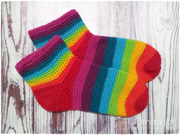 Rainbow Socks Crochet Tutorial