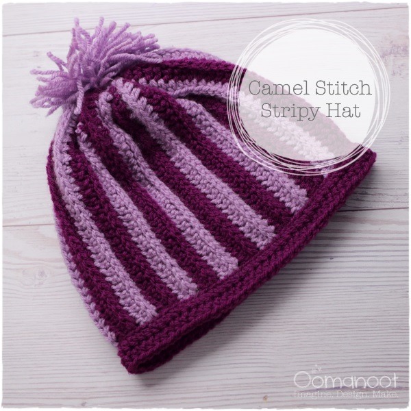Camel Stitch Stripy Hat | Oomanoot #free #tutorial #crochet #hat #winter #stripes #camelstitch
