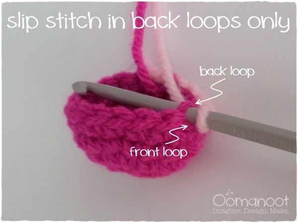 slip stitch in back loops only
