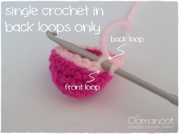 single crochet in back loops only